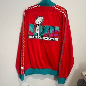 Starter x MSX Michael Strahan Super Bowl LVII Full-Zip Red Track Jacket Sz XXL